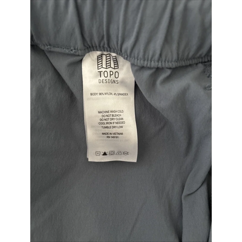 Topo Design Men L 6" Pull-On Shorts Belted River Hiking Trail Nylon Stretch EUC - Picture 7 of 7